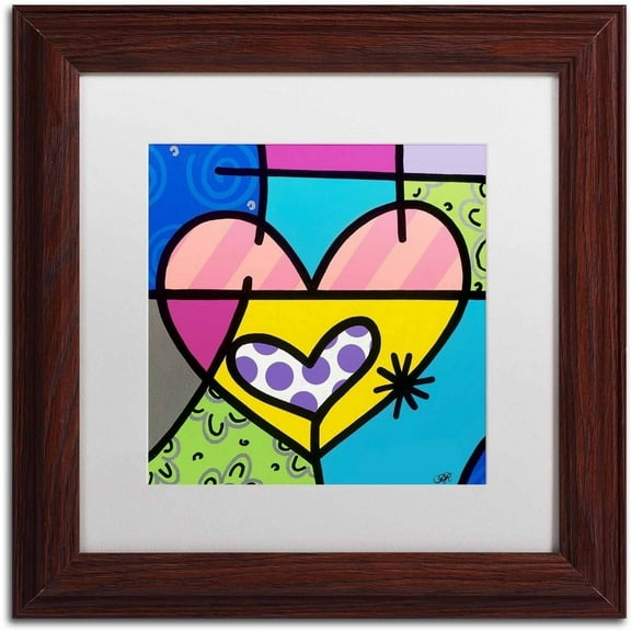 Trademark Fine Art 'Big Heart I' Canvas Art by Roberto Rafael, White Matte, Wood Frame