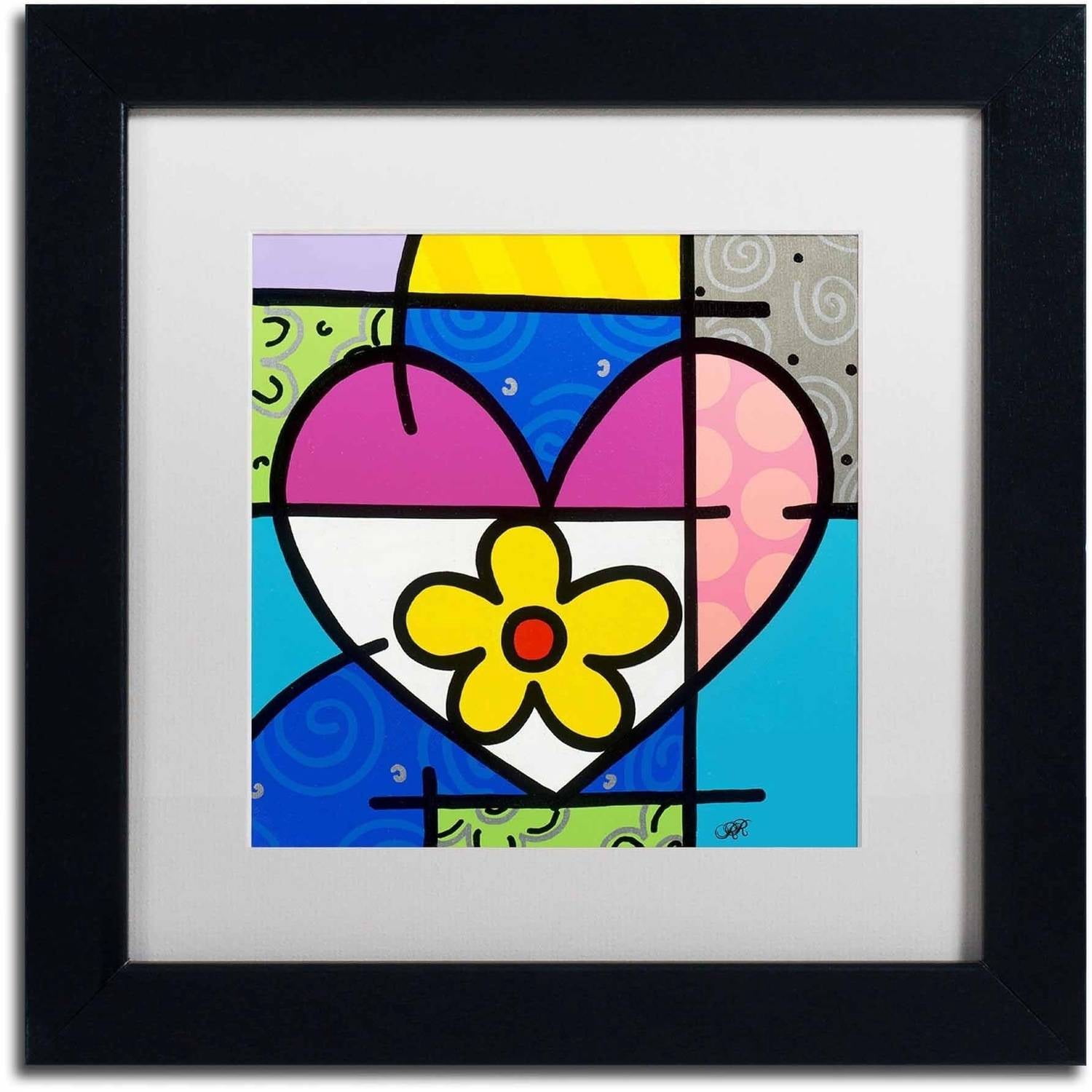 Trademark Fine Art 'Big Heart II' Canvas Art by Roberto Rafael, White Matte, Black Frame