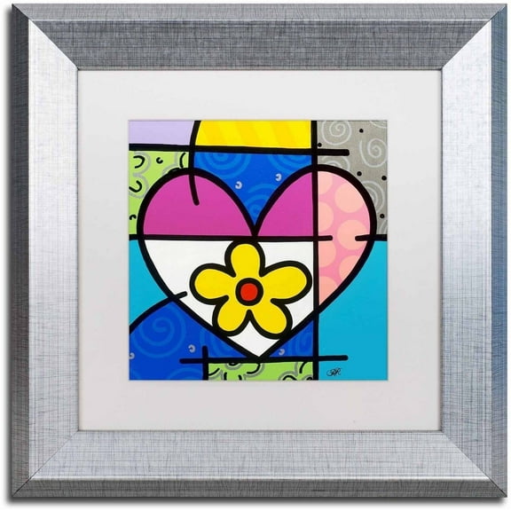 Trademark Fine Art 'Big Heart II' Canvas Art by Roberto Rafael, White Matte, Silver Frame