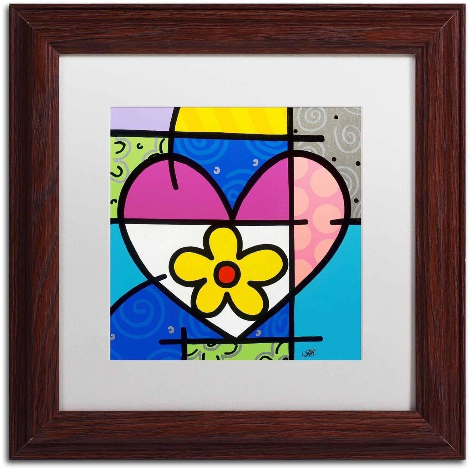 Trademark Fine Art 'Big Heart II' Canvas Art by Roberto Rafael, White Matte, Wood Frame