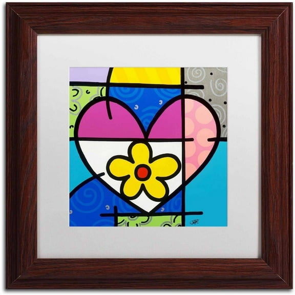 Trademark Fine Art 'Big Heart II' Canvas Art by Roberto Rafael, White Matte, Wood Frame