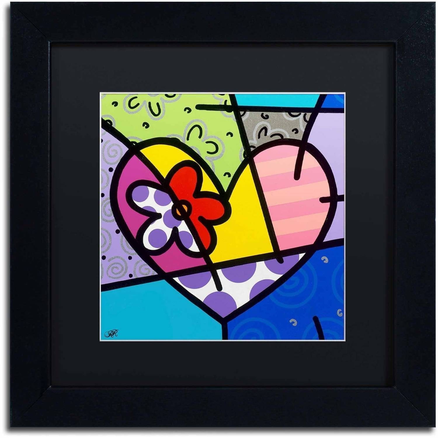 Trademark Fine Art 'Big Heart III' Canvas Art by Roberto Rafael, Black Matte, Black Frame