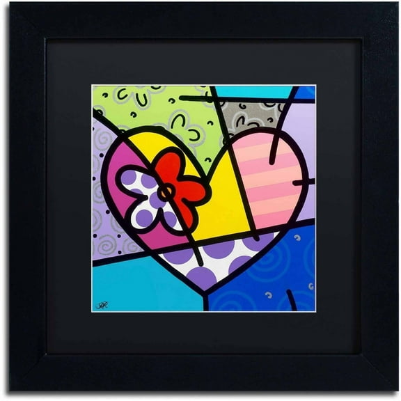 Trademark Fine Art 'Big Heart III' Canvas Art by Roberto Rafael, Black Matte, Black Frame