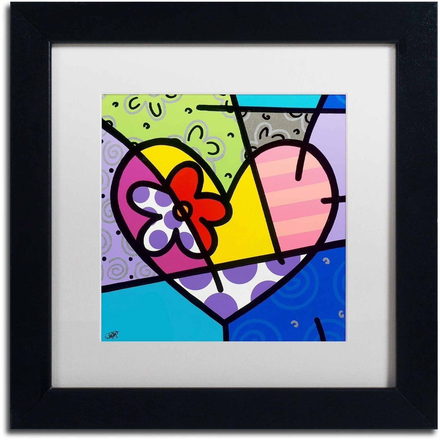 Trademark Fine Art 'Big Heart III' Canvas Art by Roberto Rafael, White Matte, Black Frame