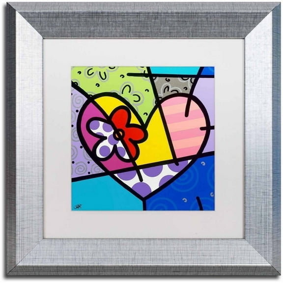 Trademark Fine Art 'Big Heart III' Canvas Art by Roberto Rafael, White Matte, Silver Frame