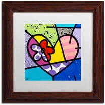 Trademark Fine Art 'Big Heart III' Canvas Art by Roberto Rafael, White Matte, Wood Frame