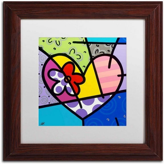 Trademark Fine Art 'Big Heart III' Canvas Art by Roberto Rafael, White Matte, Wood Frame