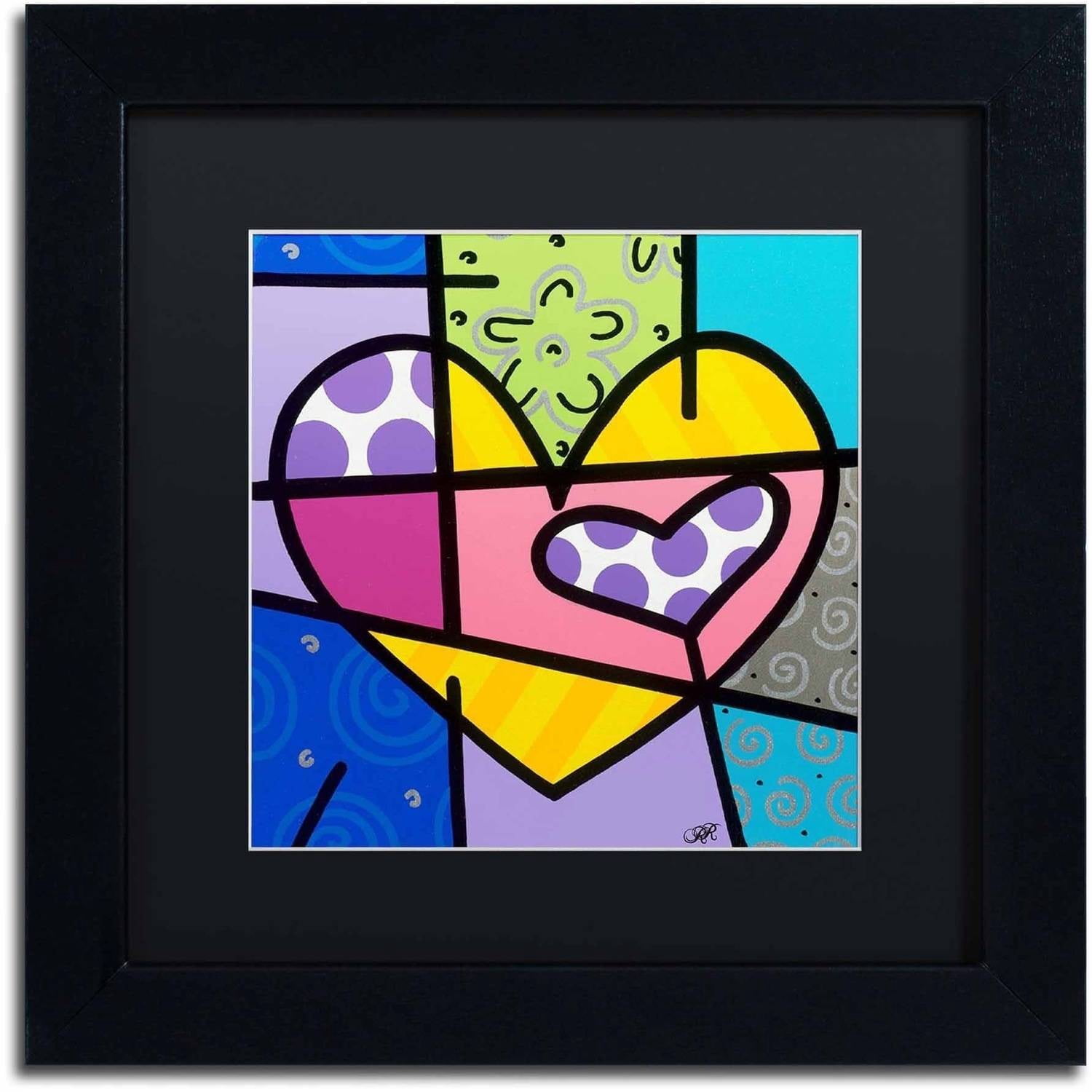 Trademark Fine Art 'Big Heart IV' Canvas Art by Roberto Rafael, Black Matte, Black Frame