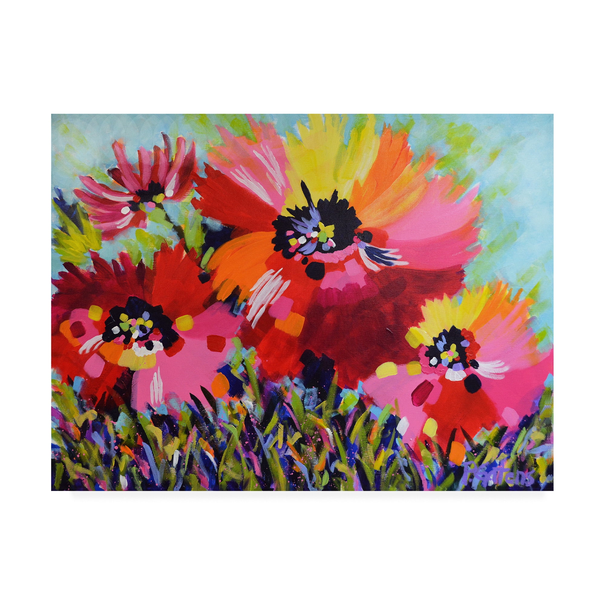 Trademark Fine Art 'Big Red Poppies' Canvas Art by Pamela Gaten