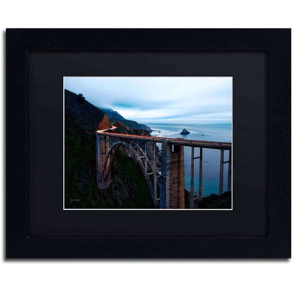 Trademark Fine Art "Big Sur - Bixby Bridge - California-II" Canvas Art by David Ayash, Black Matte, Black Frame