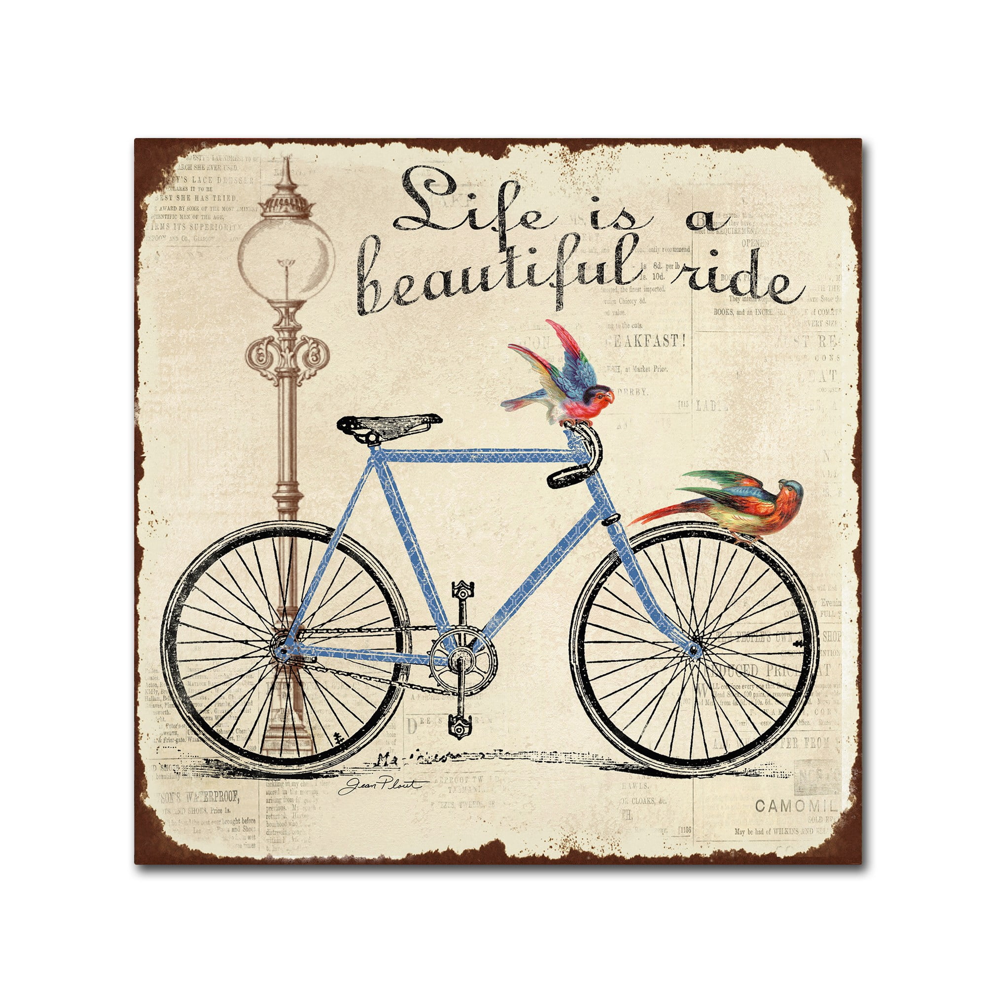 Trademark Fine Art Jean Plout Bike 3 Canvas Wall Art - 14x14