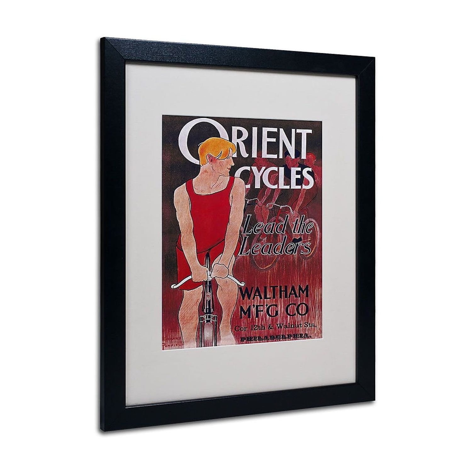 Trademark Fine Art "Bike 42" Matted Framed Art by Vintage Apple Collection, Black Frame