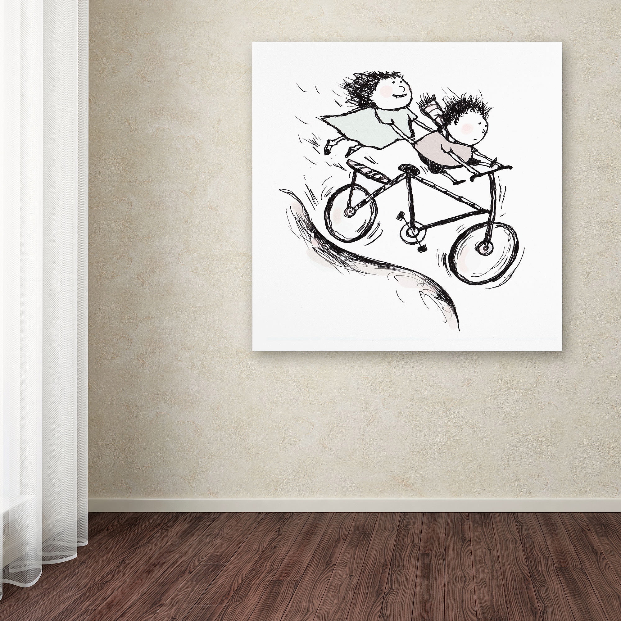 Trademark Fine Art "Bike Kids" Canvas Art by Carla Martell