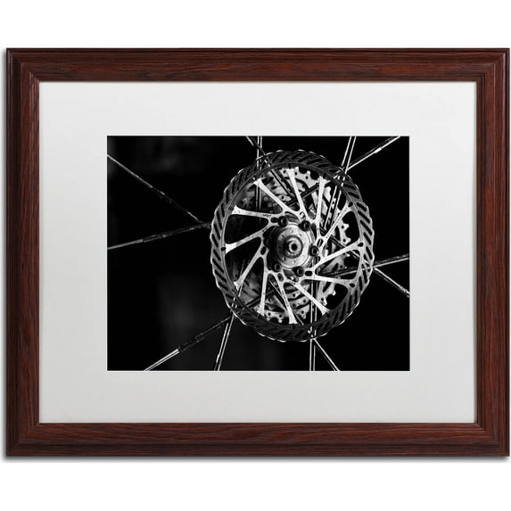Trademark Fine Art "Bike Parts" Canvas Art by Jason Shaffer, White Matte, Wood Frame
