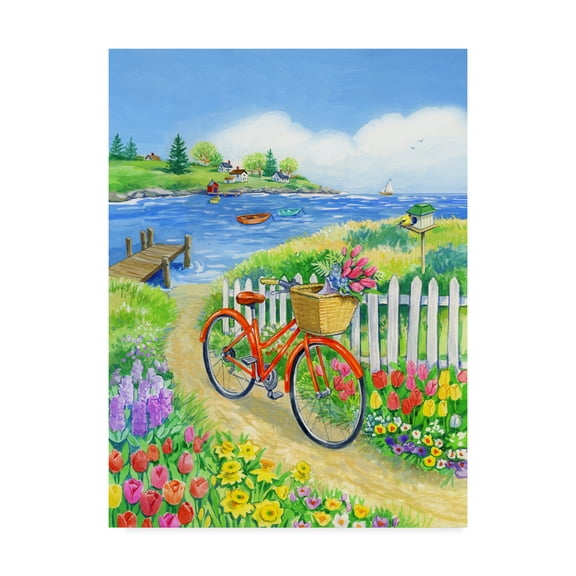 Trademark Fine Art 'Bike Path In Spring' Canvas Art by Geraldine Aikman