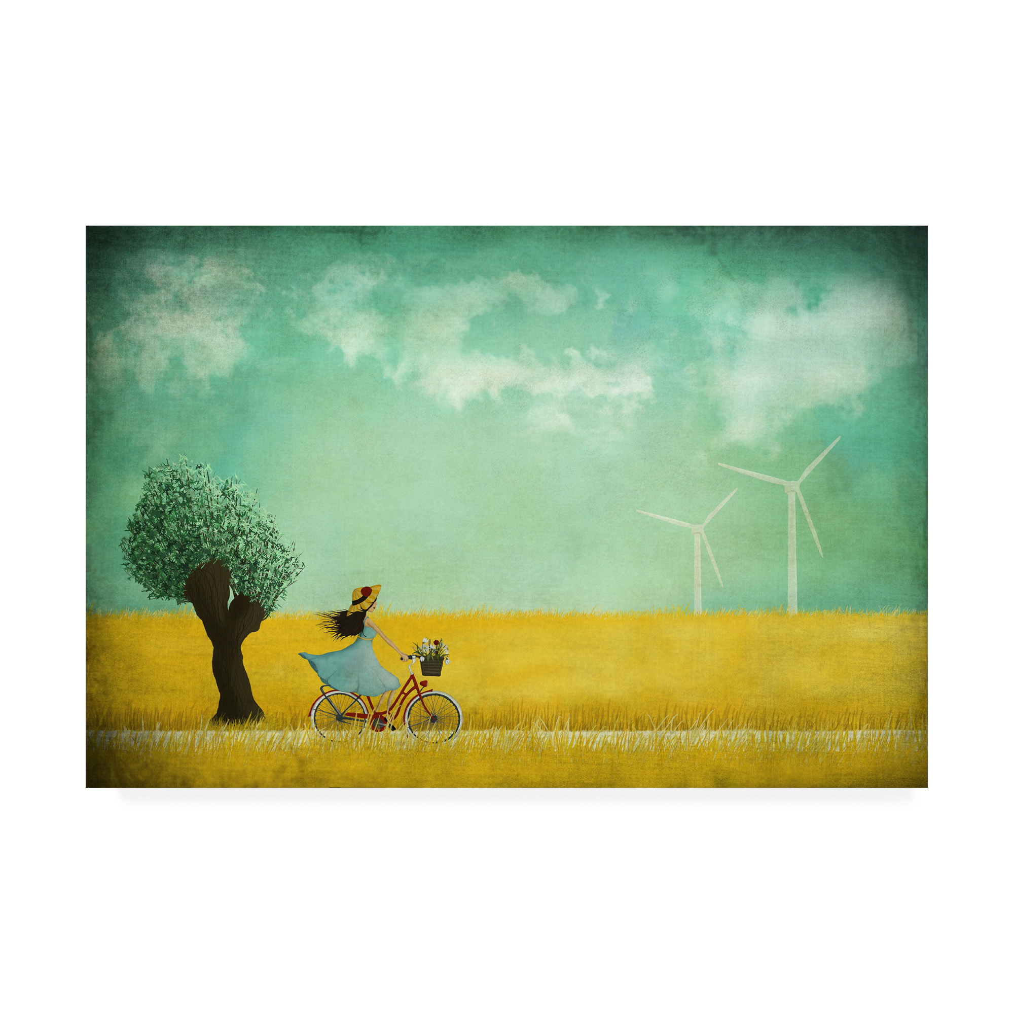 Trademark Fine Art 'Bike Ride' Canvas Art by Maja Lindber