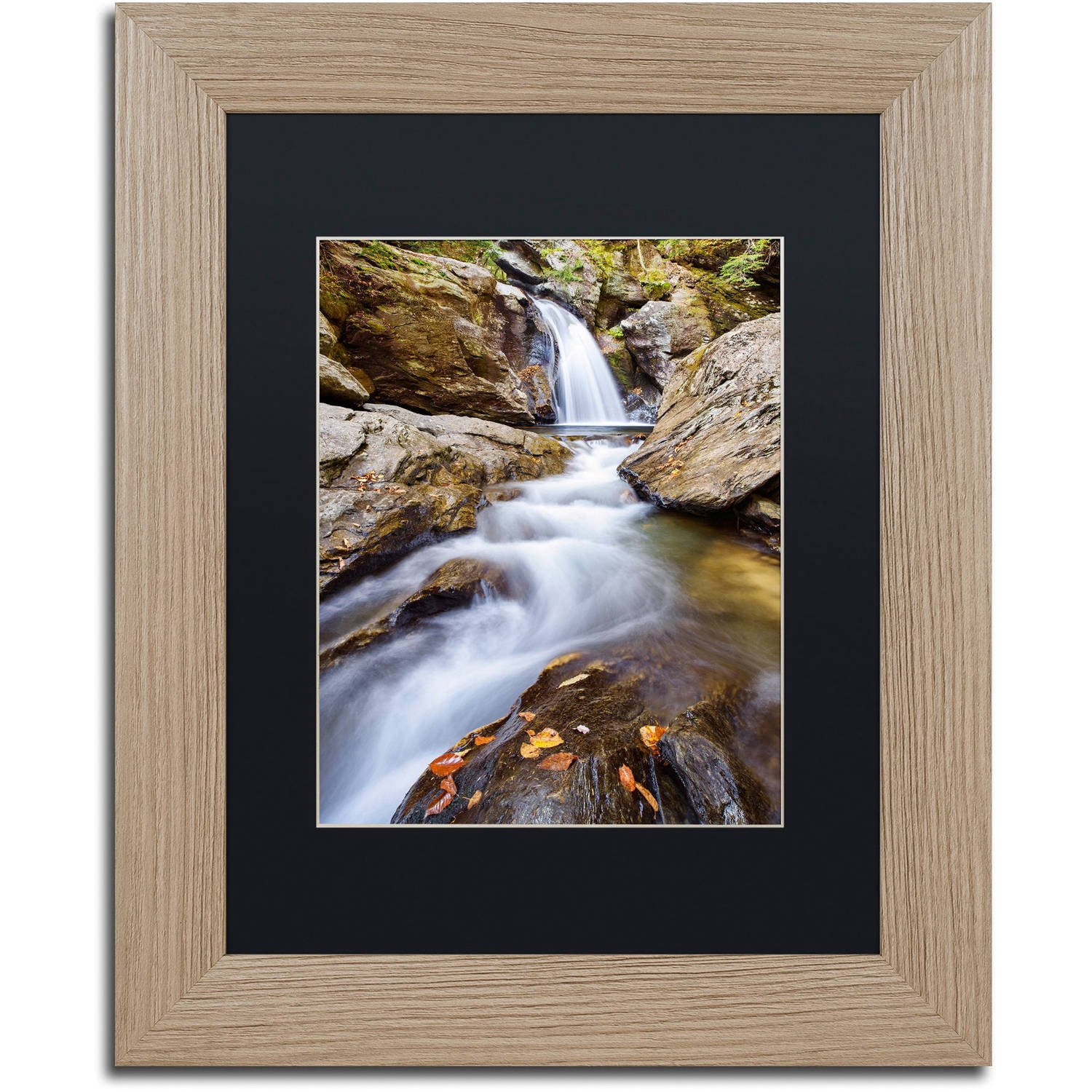 Trademark Fine Art "Bingham Falls" Canvas Art by Michael Blanchette Photography Black Matte, Birch Frame