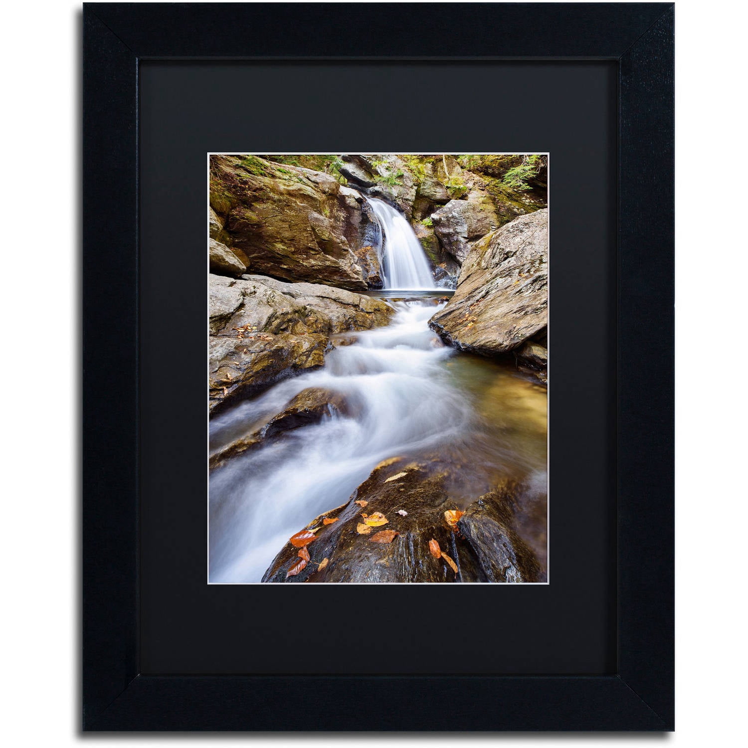 Trademark Fine Art "Bingham Falls" Canvas Art by Michael Blanchette Photography Black Matte, Black Frame