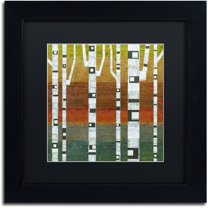 Trademark Fine Art "Birches" Canvas Art by Michelle Calkins, Black Matte, Black Frame