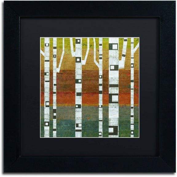 Trademark Fine Art "Birches" Canvas Art by Michelle Calkins, Black Matte, Black Frame