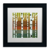 Trademark Fine Art "Birches" Canvas Art by Michelle Calkins, White Matte, Black Frame