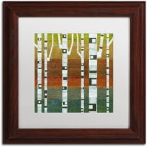 Trademark Fine Art "Birches" Canvas Art by Michelle Calkins, White Matte, Wood Frame