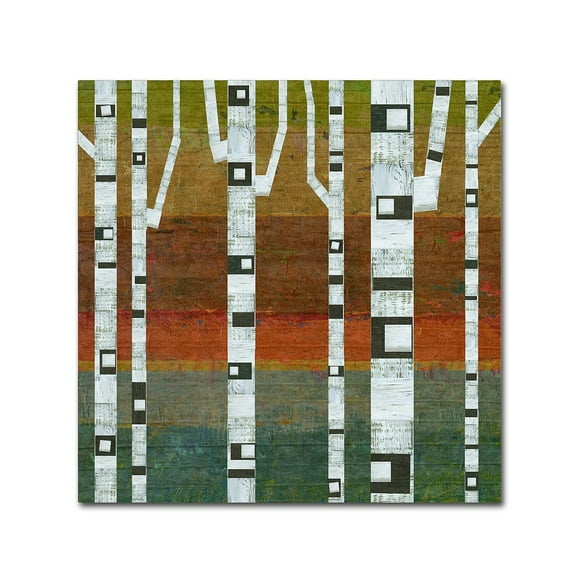 Trademark Fine Art "Birches" Canvas Art by Michelle Calkins