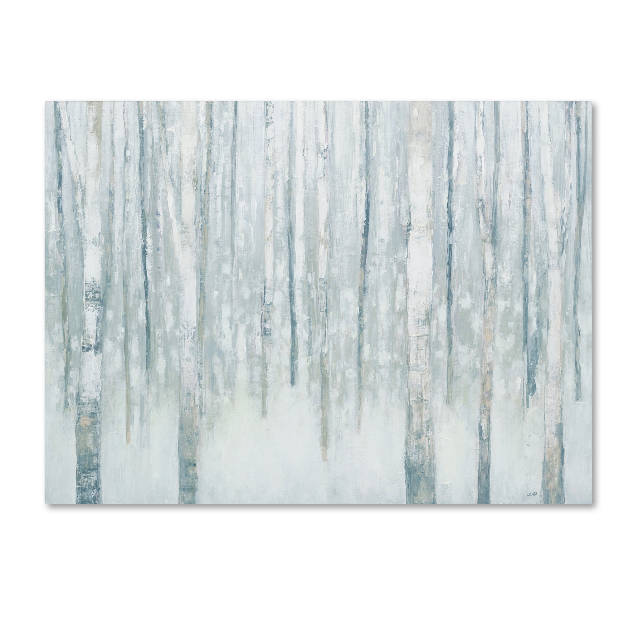Trademark Fine Art 'Birches in Winter Blue Gray' Canvas Art by Julia Purinton