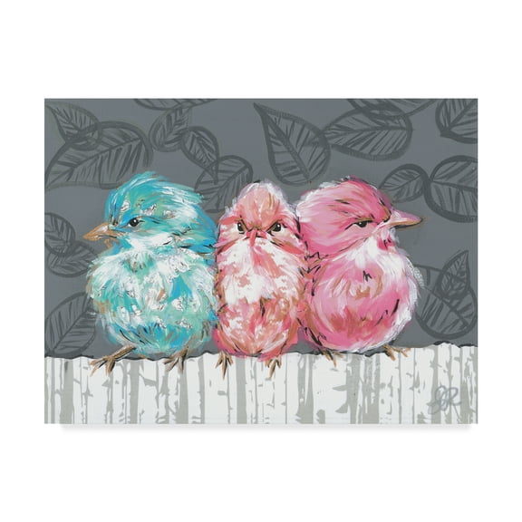 Trademark Fine Art 'Bird Trio I' Canvas Art by Jennifer Rutledge