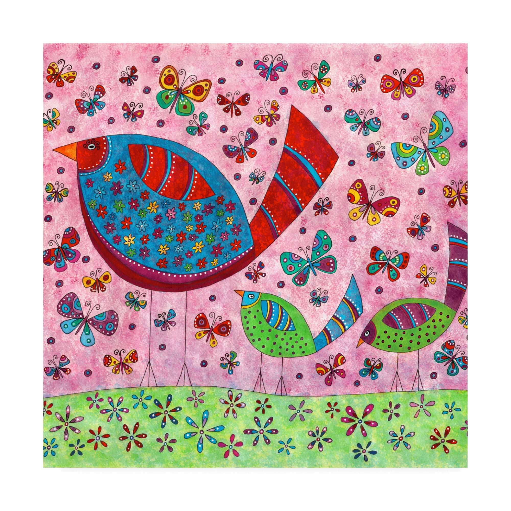 Trademark Fine Art 'Bird Walk' Canvas Art by Kim Conway