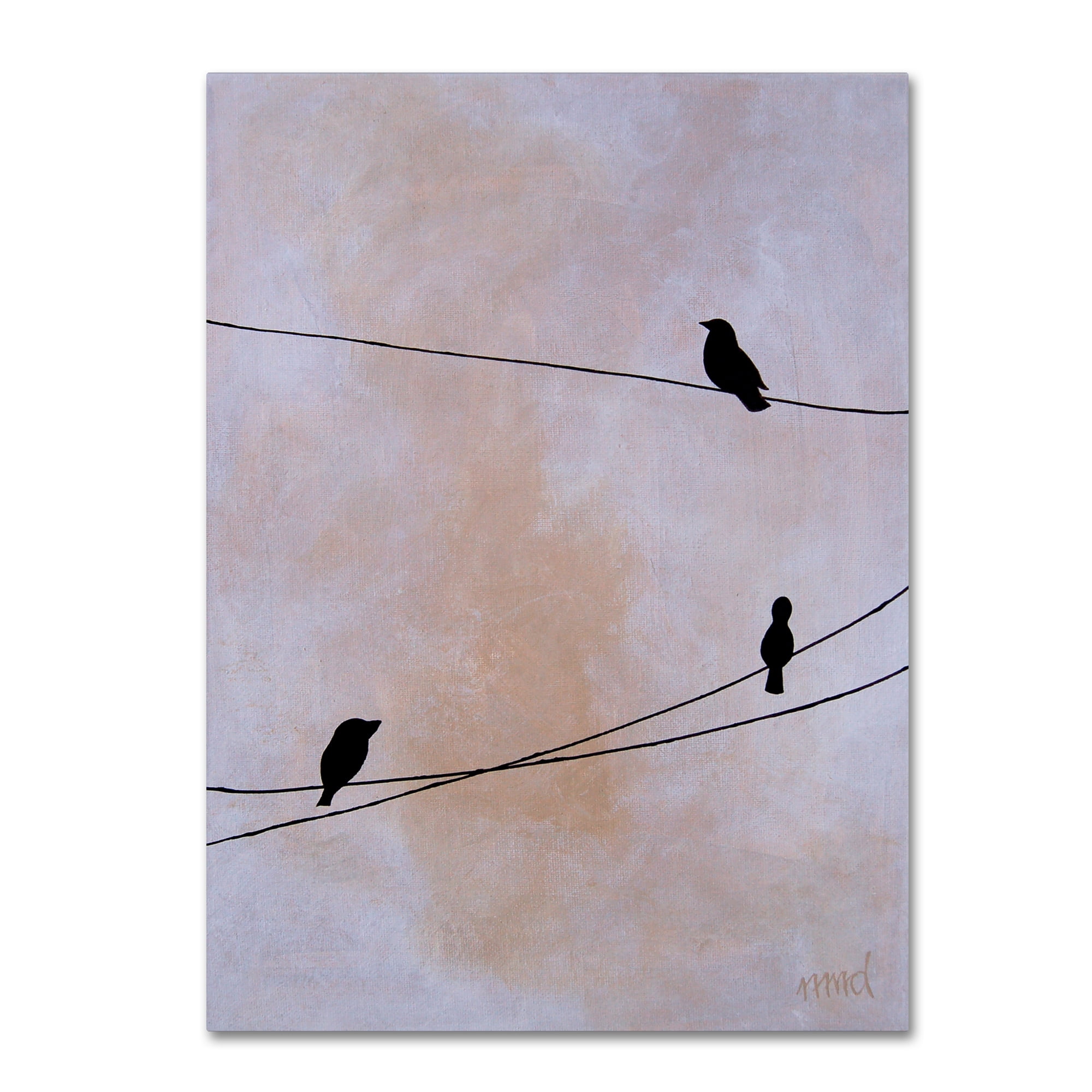 Nicole Dietz 'Bird on Wire White' Canvas Wall Art 35 x 47 Inches