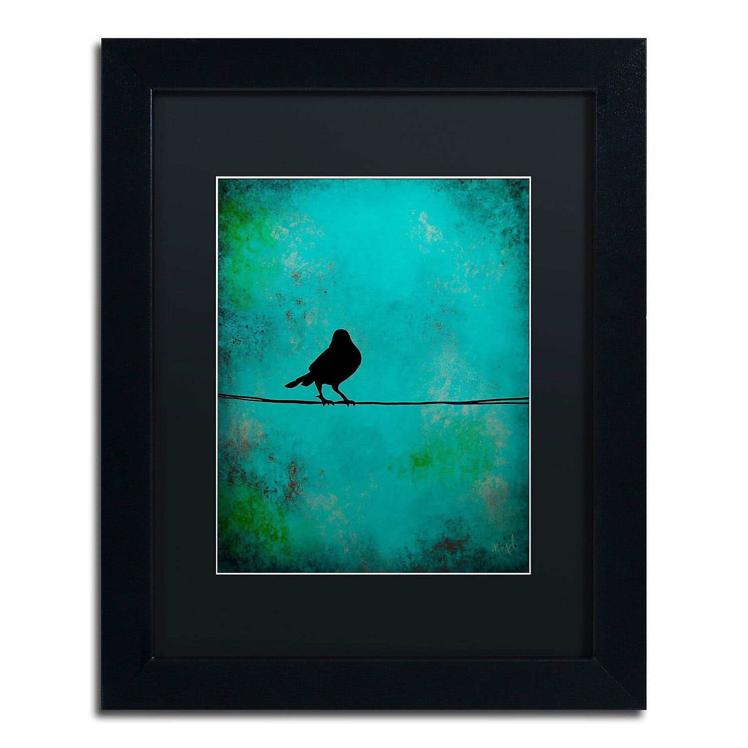 Trademark Fine Art "Bird's Attention" Canvas Art by Nicole Dietz, Black Matte, Black Frame