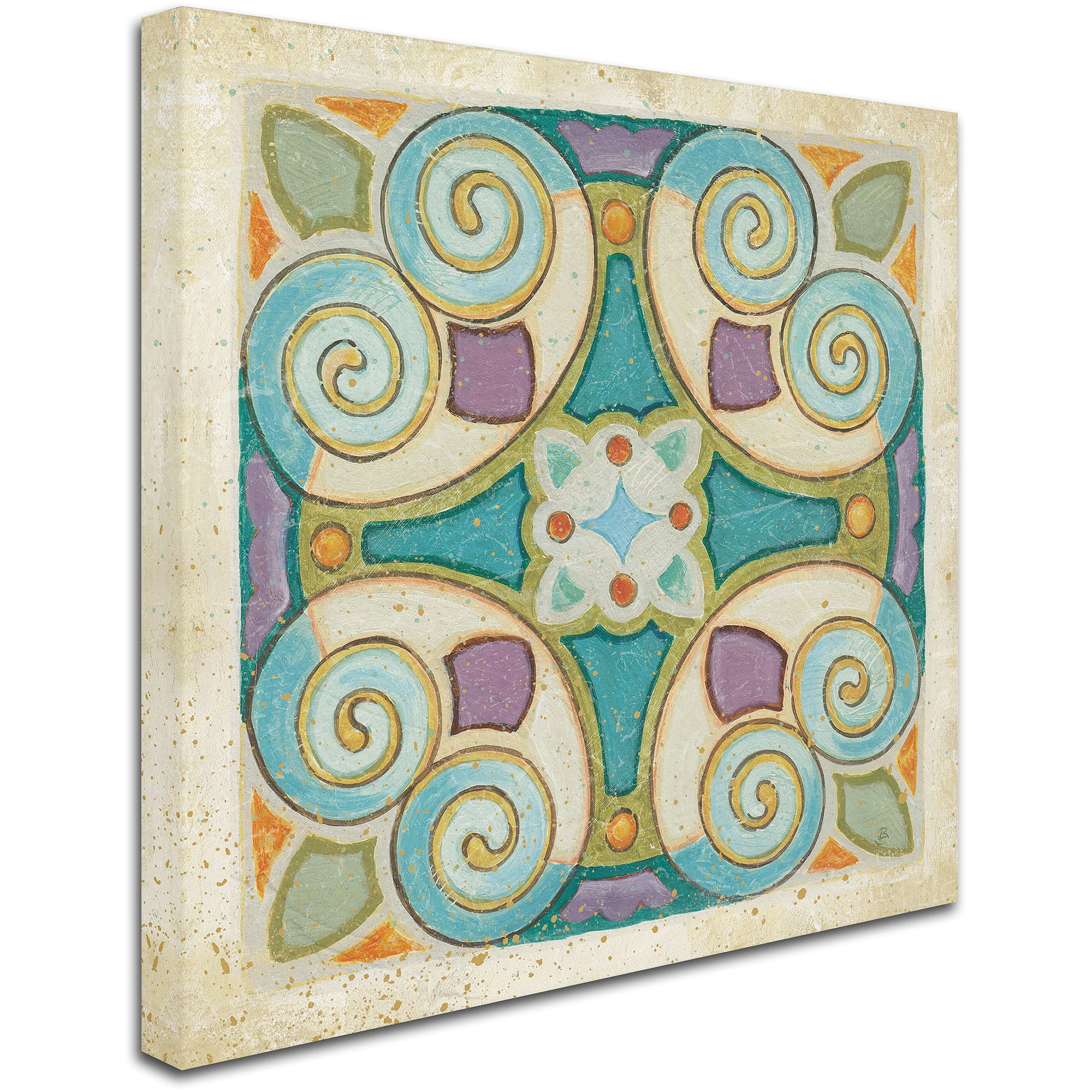 Colorful Abstract Birds Garden Tile Canvas Art