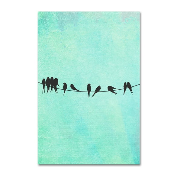 Trademark Fine Art 'Birds On A Wire' Canvas Art by Tina Lavoie