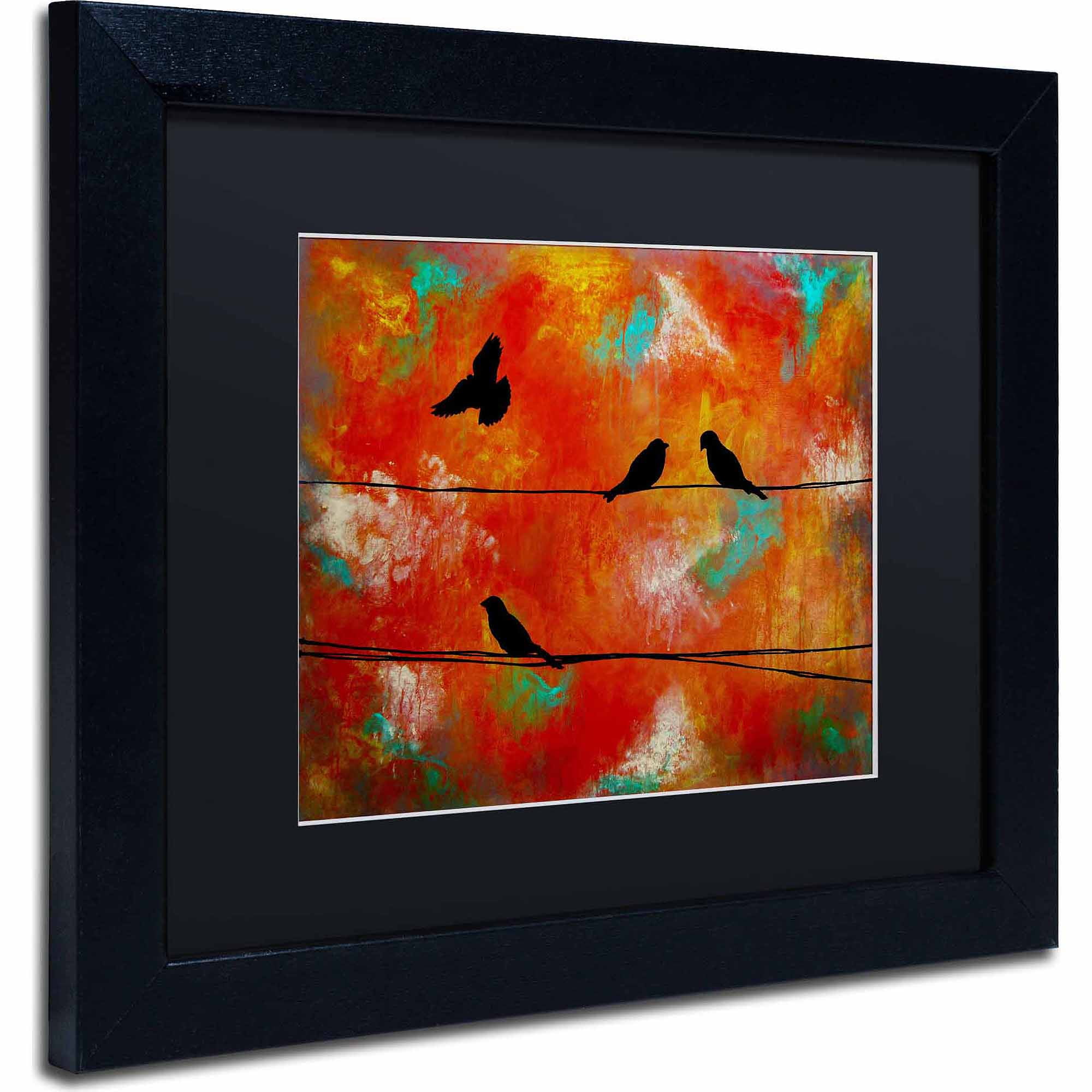 Symmetrical Black Framed Birds on Canvas Art Print