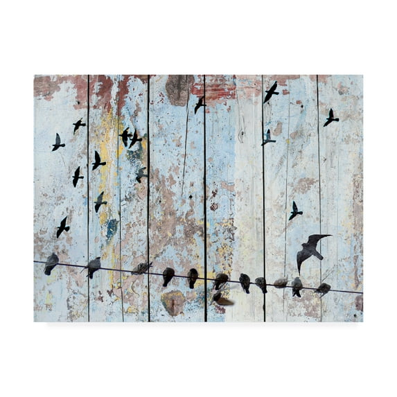 Trademark Fine Art 'Birds on Wood III' Canvas Art by Irena Orlov