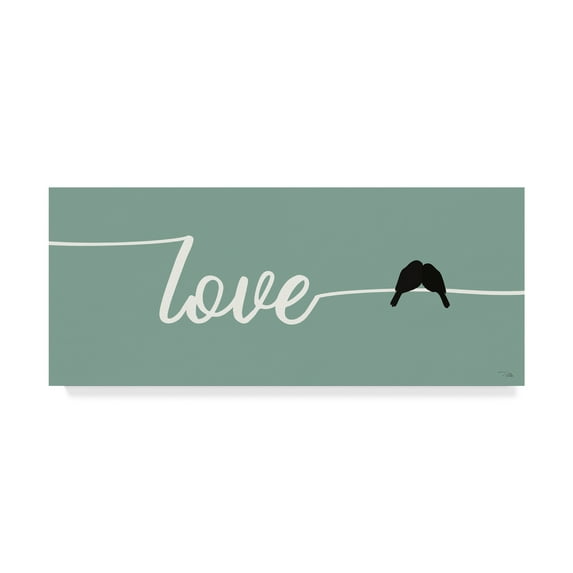 Trademark Fine Art 'Birds on Words I' Canvas Art by Pela