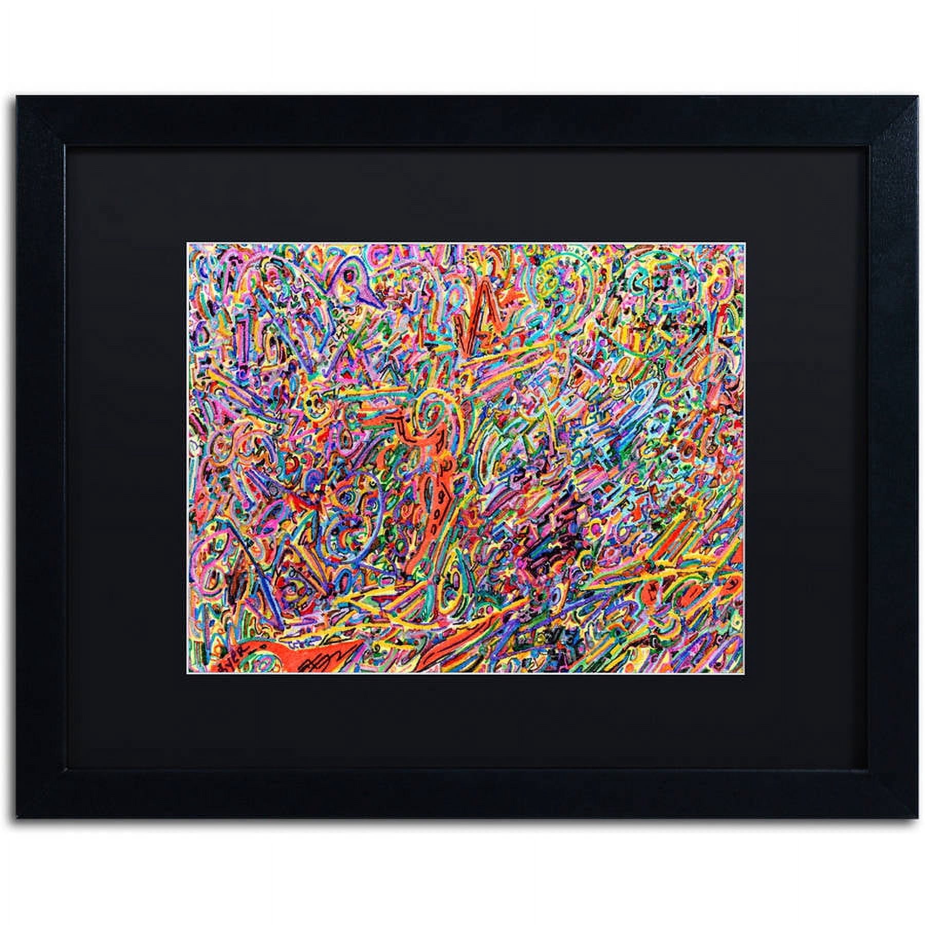 Trademark Fine Art "Birds vs Aliens" Canvas Art by Josh Byer, Black Matte, Black Frame