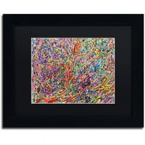 Trademark Fine Art "Birds vs Aliens" Canvas Art by Josh Byer, Black Matte, Black Frame