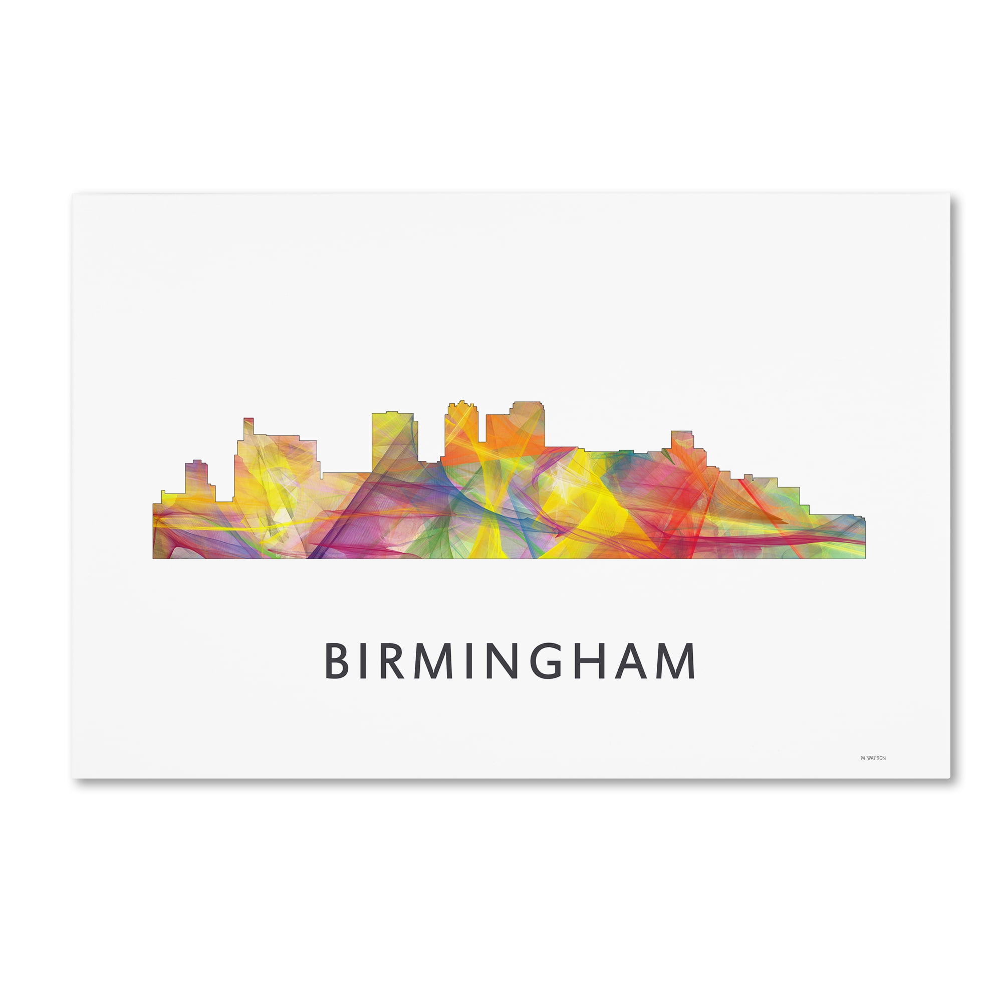 Trademark Fine Art 'Birmingham Alabama Skyline WB-1' Canvas Art by Marlene Watson