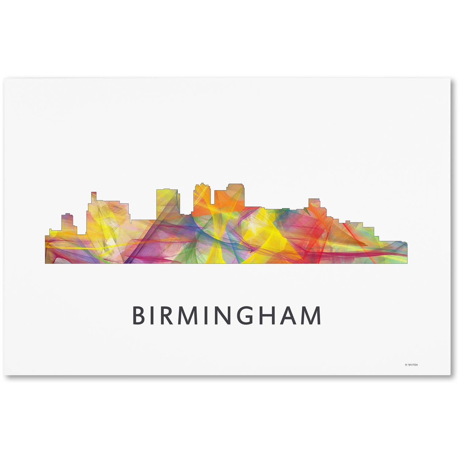 Trademark Fine Art 'Birmingham Alabama Skyline WB-1' Canvas Art by Marlene Watson