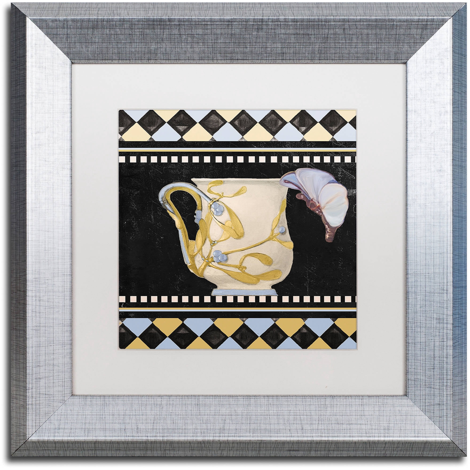Trademark Fine Art "Bistro Nouveau I" Canvas Art by Color Bakery White Matte, Silver Frame