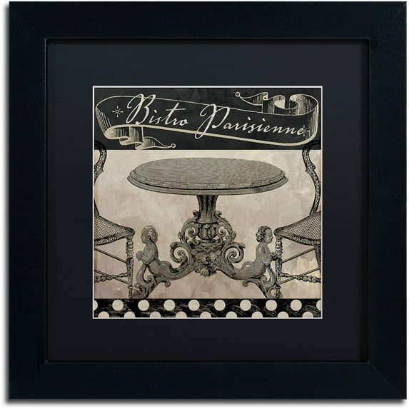 Trademark Fine Art "Bistro Parisienne I" Canvas Art by Color Bakery Black Matte, Black Frame