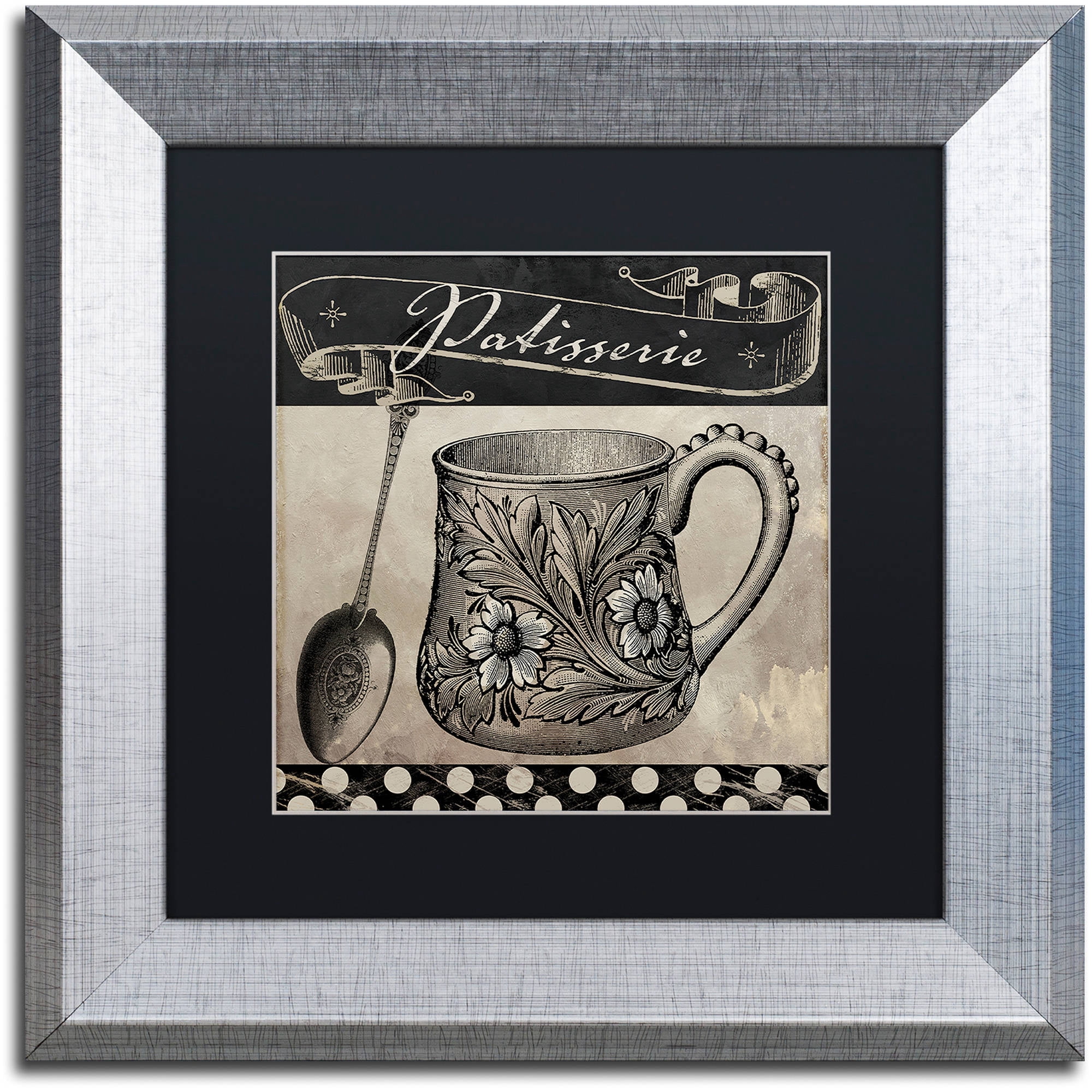 Trademark Fine Art "Bistro Parisienne III" Canvas Art by Color Bakery Black Matte, Silver Frame