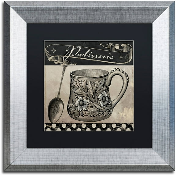 Trademark Fine Art "Bistro Parisienne III" Canvas Art by Color Bakery Black Matte, Silver Frame