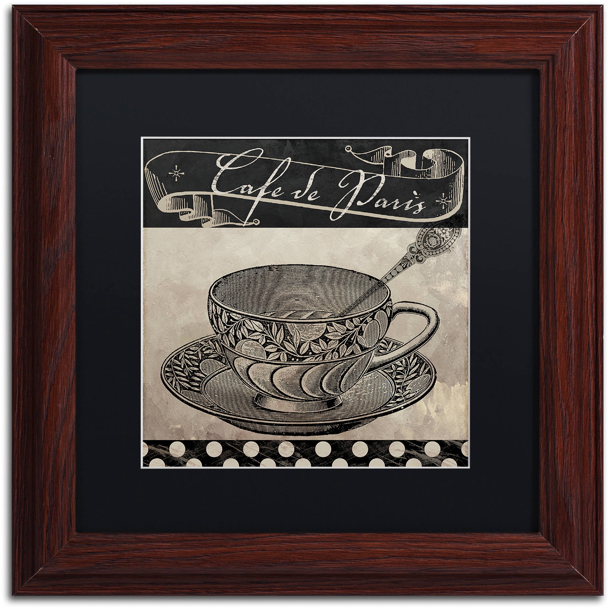 Trademark Fine Art "Bistro Parisienne IV" Canvas Art by Color Bakery Black Matte, Wood Frame