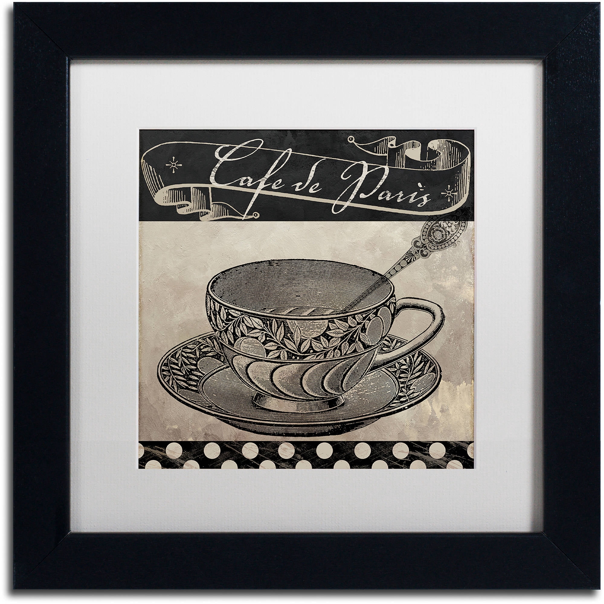 Trademark Fine Art "Bistro Parisienne IV" Canvas Art by Color Bakery White Matte, Black Frame