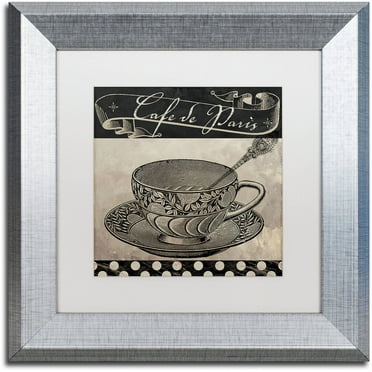 Trademark Fine Art "Bistro Parisienne IV" Canvas Art by Color Bakery White Matte, Silver Frame