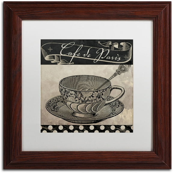 Trademark Fine Art "Bistro Parisienne IV" Canvas Art by Color Bakery White Matte, Wood Frame