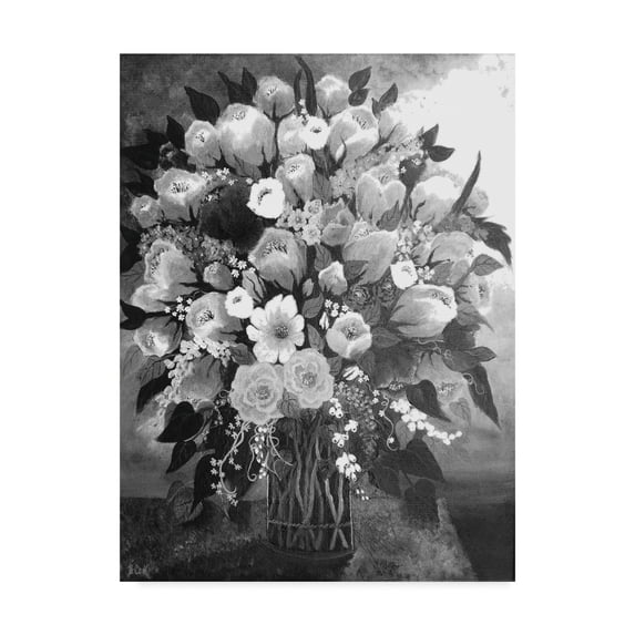 Trademark Fine Art 'Black And White Bouquet' Canvas Art by Bonnie B Cook